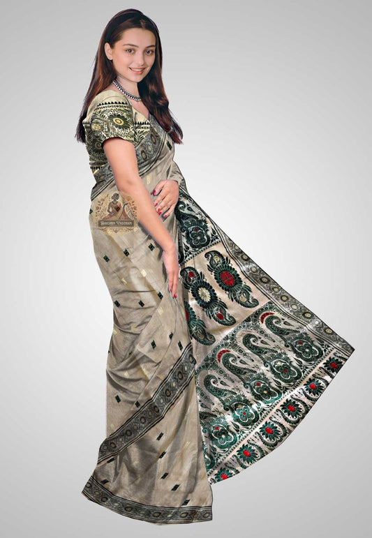 Buy Ghicha Tussar Saree online – Ghicha Tussar Saree side view