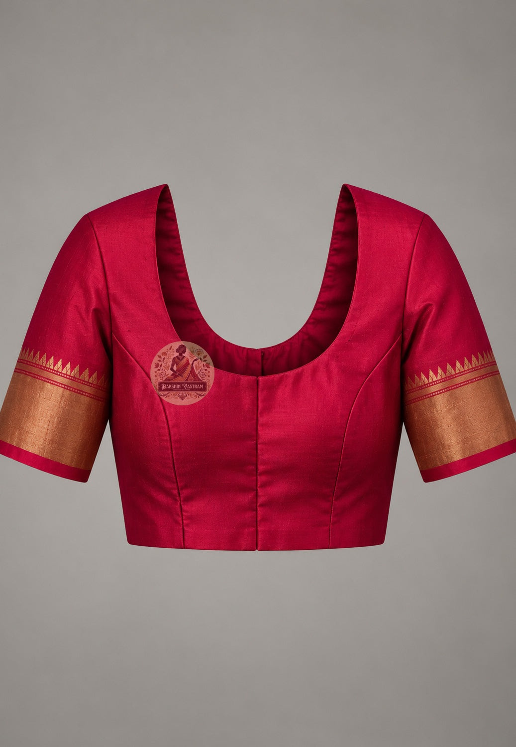 Matching blouse piece included with Bishnupur Katan silk artisan handloom saree, pre-matched and handwoven in West Bengal