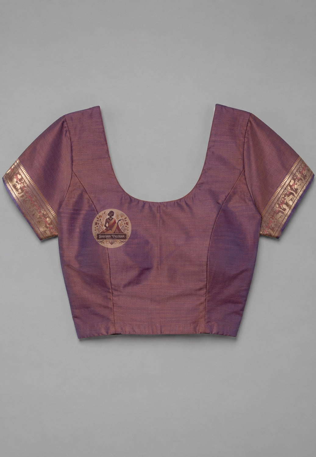 Included blouse piece for Swarnachari silk saree showing silk fabric texture and colour match