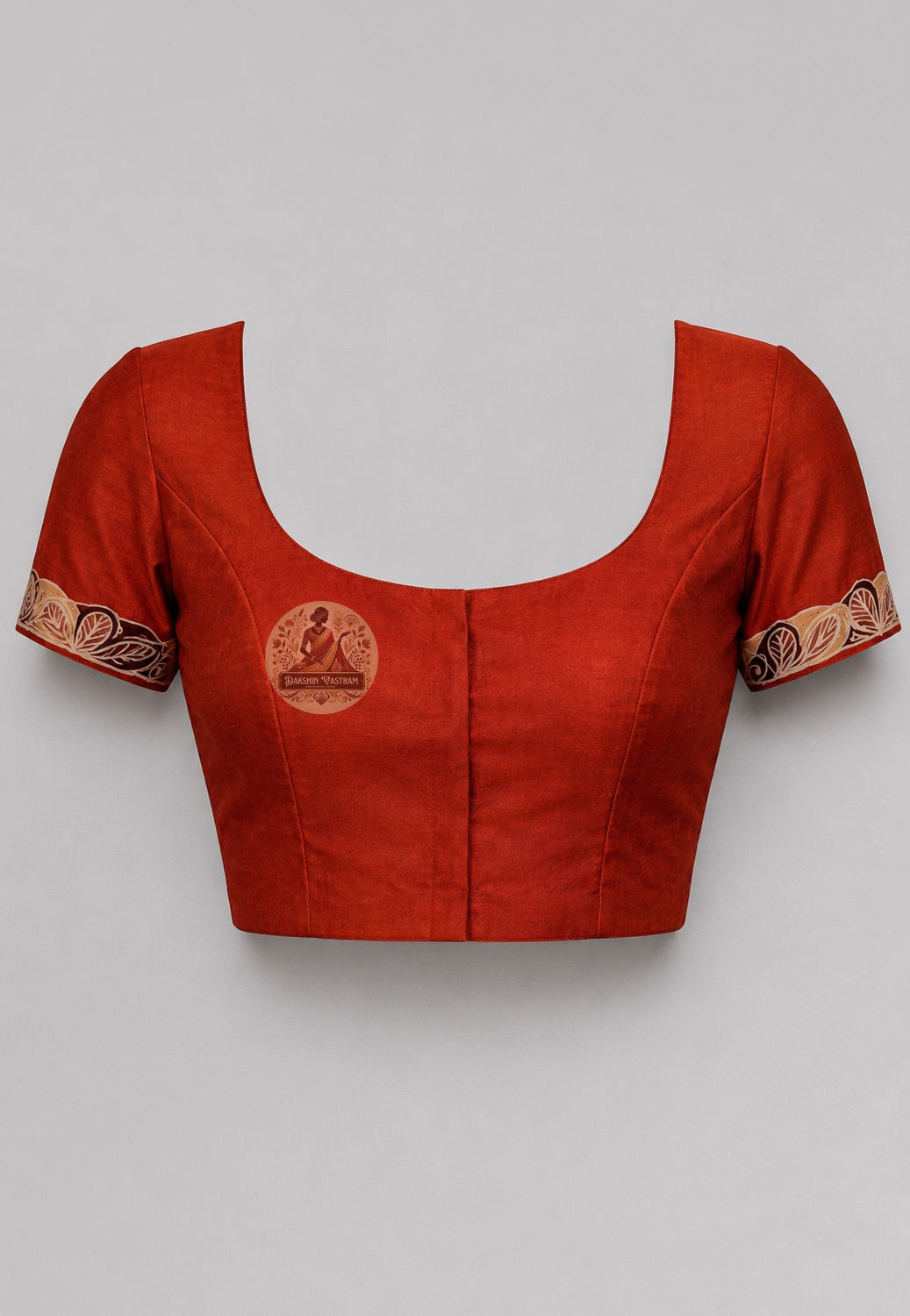 Close-up of blouse piece of Bishnupur Pure Katan Silk Saree featuring hand-woven traditional border detailing in fine pure Katan silk, part of Dakshin Vastram Durga Puja Collection 2026
