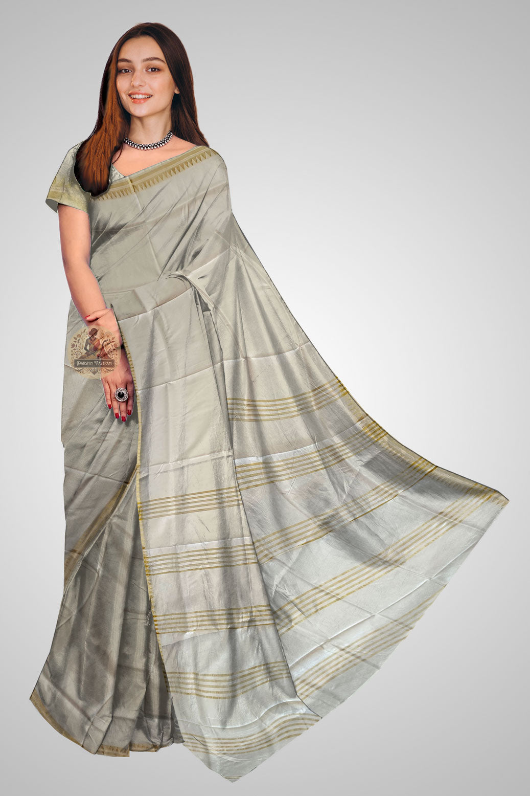 Buy Pure Silk Zari Par Saree online – Elegant saree front view