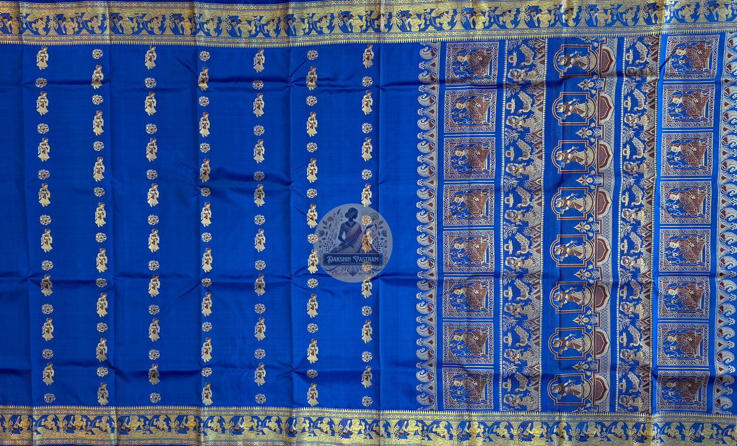 Shop Indian Heritage Saree – Intricate border craftsmanship in pure mulberry silk
