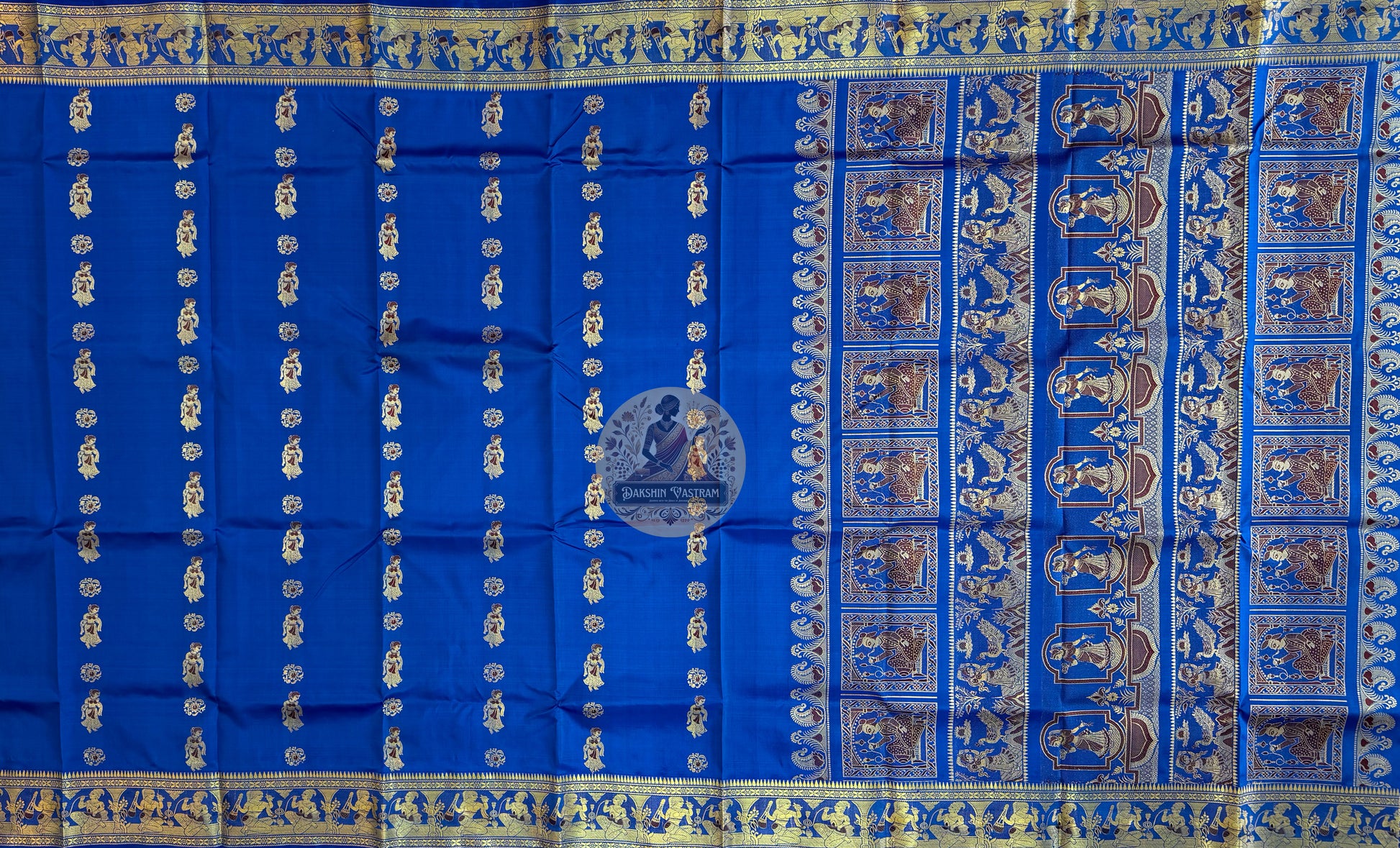 Shop Indian Heritage Saree – Intricate border craftsmanship in pure mulberry silk