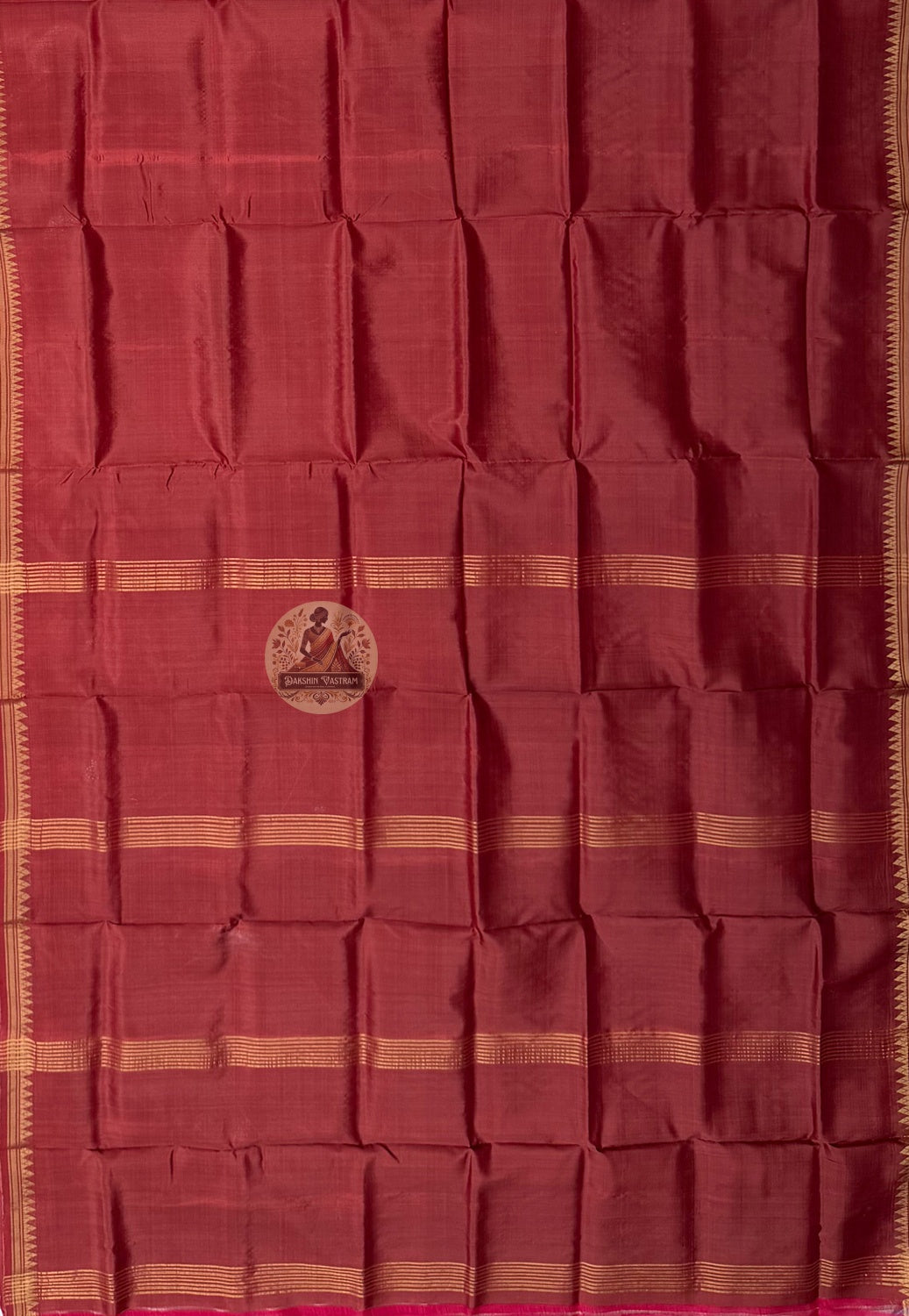 Close-up of pure Katan silk weave texture on Bishnupur handloom saree from West Bengal