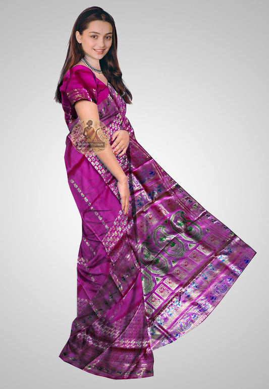 Buy Handloom Swarnachari Pure Silk Saree online – side view