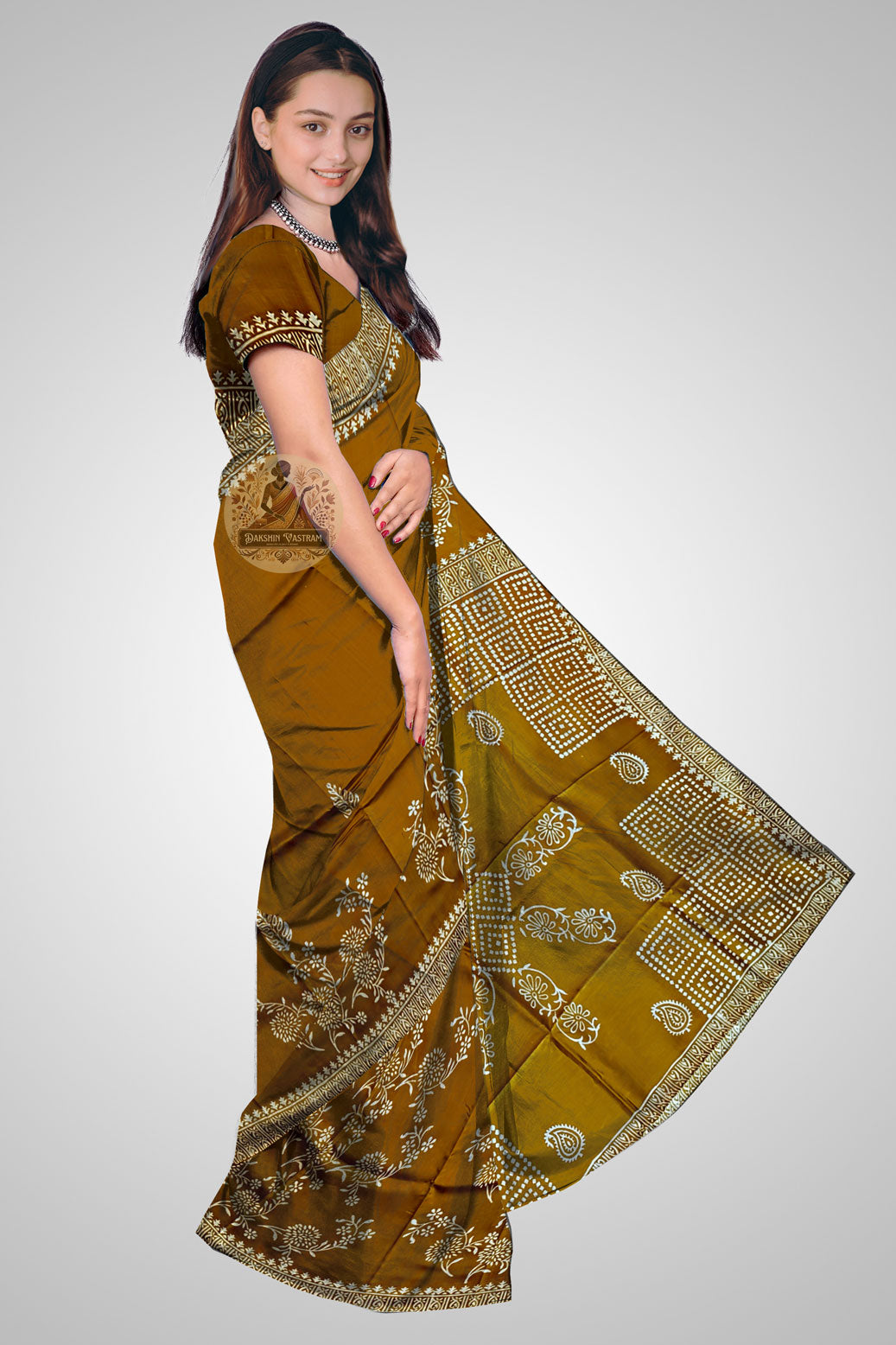 Shop Pure Silk Saree UK – Side profile of traditional Bengal weave