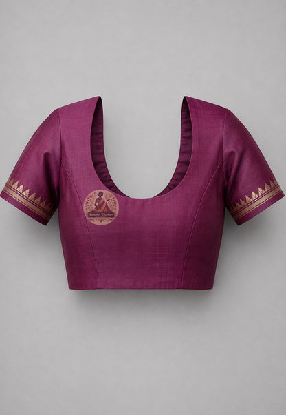 Matching blouse piece included with Bishnupur Katan Silk Saree, handloom gifting edition Bengal West Bengal