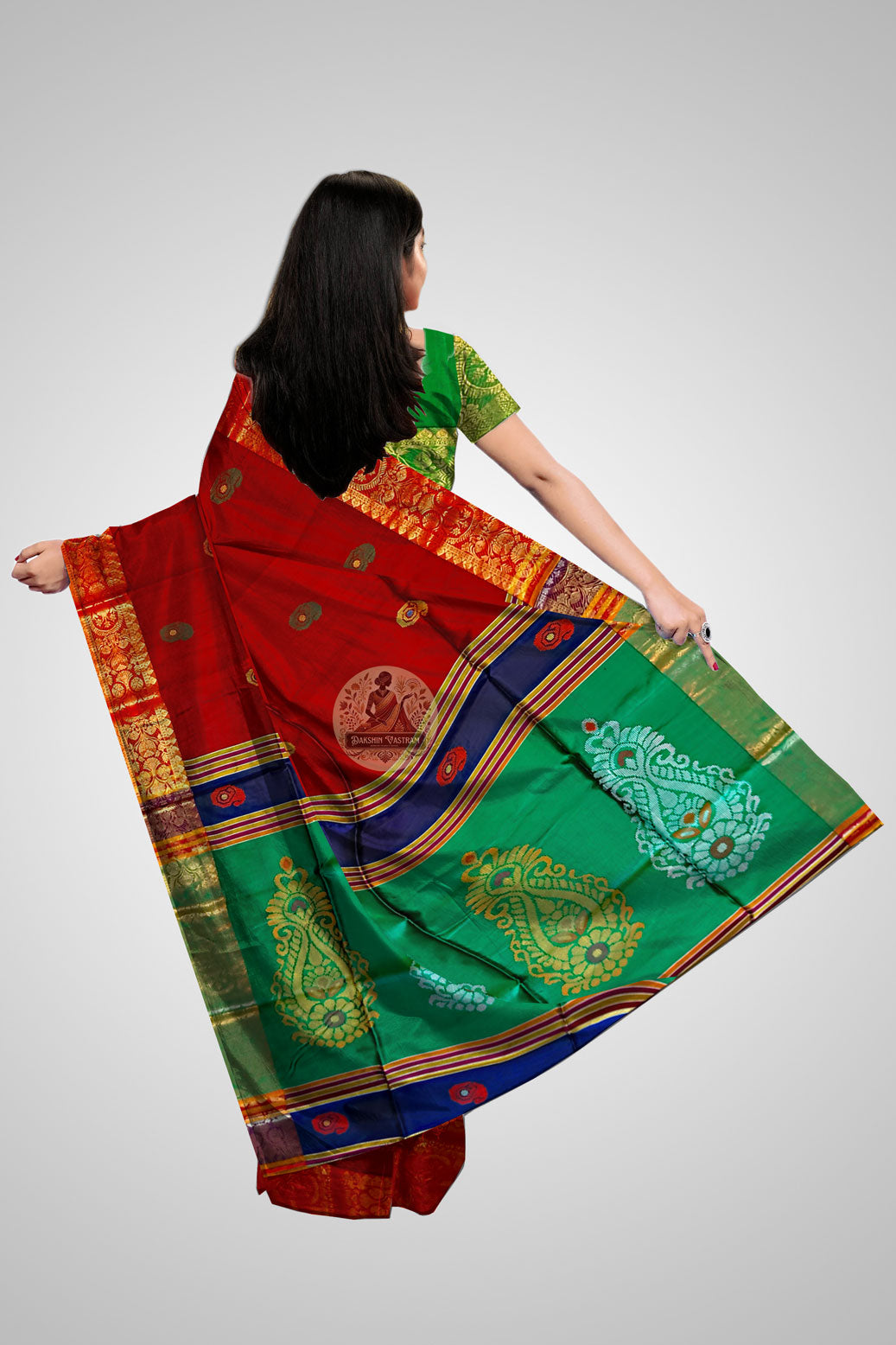 Buy Pure Silk Saree online – Pure Silk Saree rear view