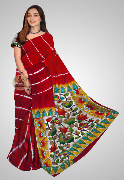 Elegant Pure Silk Saree – Traditional front view for special occasions