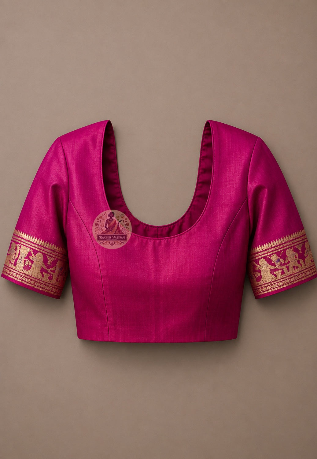 Matching blouse piece included with Swarnachari Silk Saree golden zari Ardhanarishvara anniversary milestone gift Bishnupur Bengal