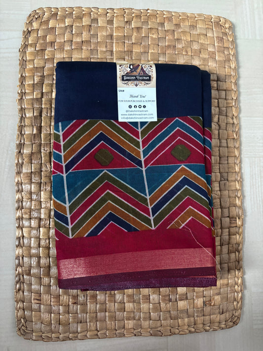 Buy Maheshwari Cotton Saree online – Elegant Maheshwari Cotton Saree front view