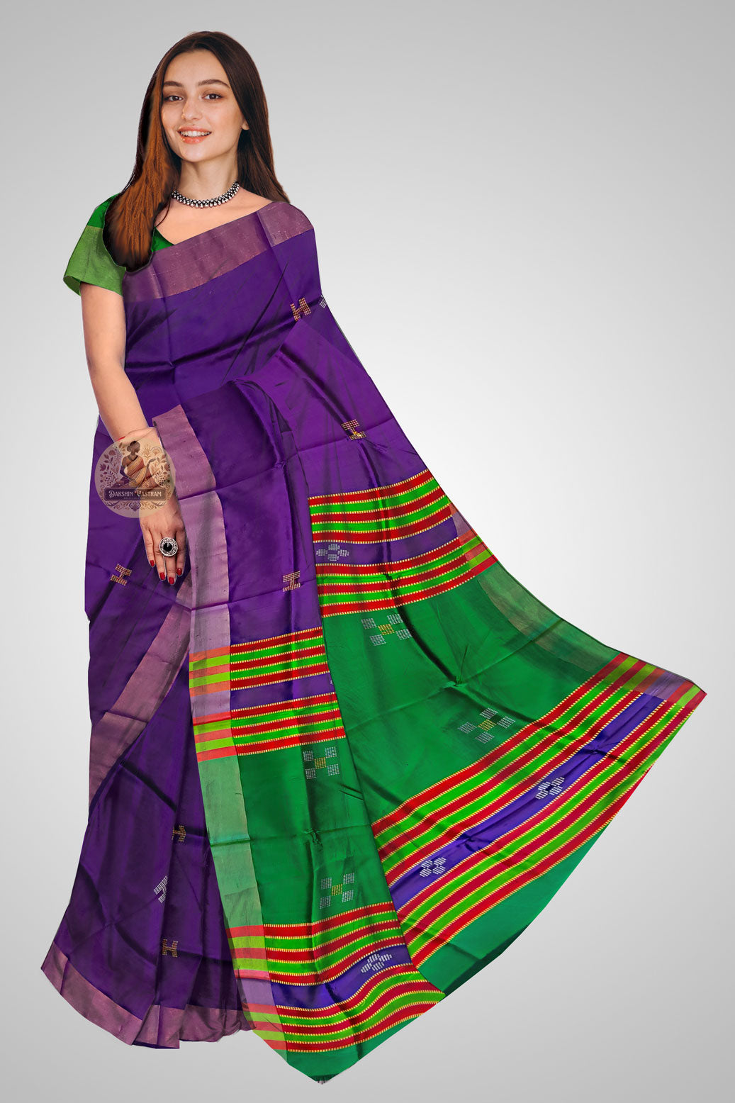 Buy Pure Katan Silk Saree online – Graceful front drape in classic weave