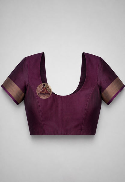 Matching blouse piece included with Bishnupur Pure Katan Silk Saree, handloom Bengal