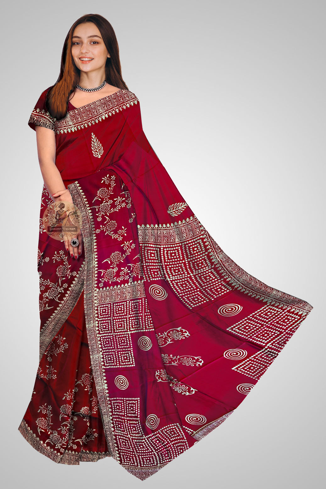 Buy Bengal Silk Saree online UK – Traditional silk saree front view