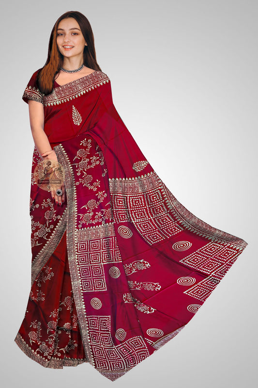 Buy Bengal Silk Saree online UK – Traditional silk saree front view