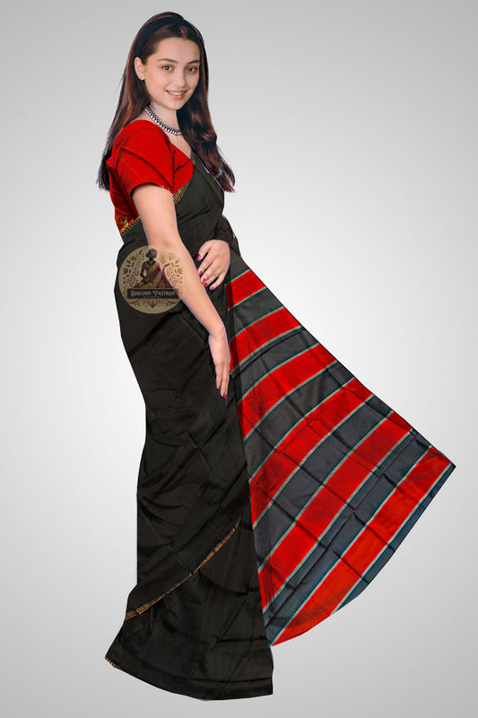 Shop Jori Par Silk Saree – Side profile highlighting jori border details