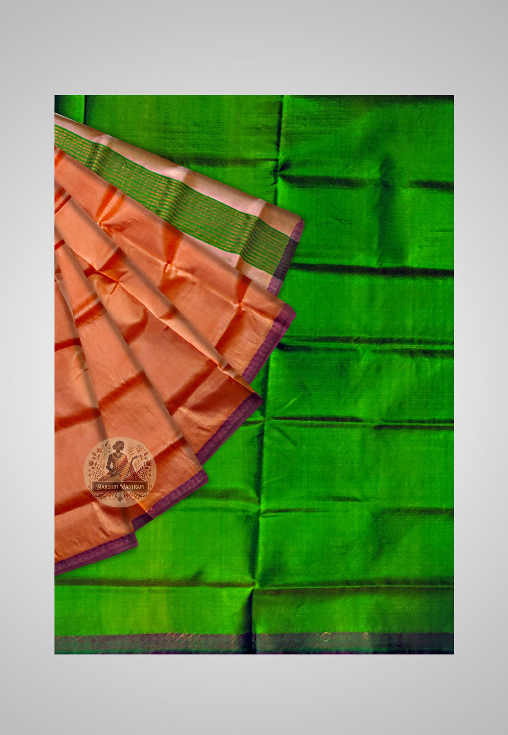 Buy Bishnupur Silk Saree online – Bishnupur Handwoven Katan Silk Saree full view