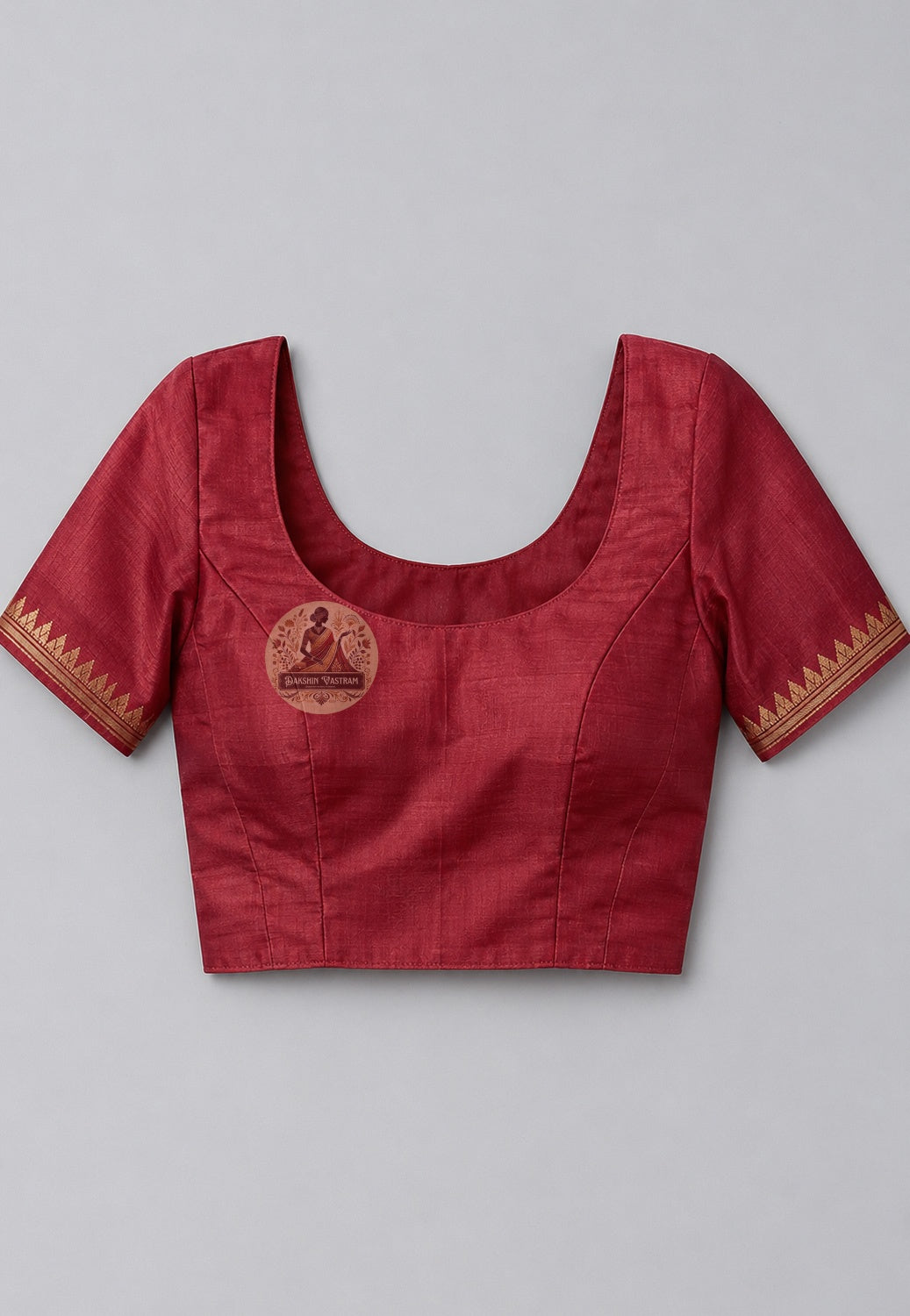 Included blouse piece for Bishnupur Pure Katan Silk saree showing fabric texture and colour