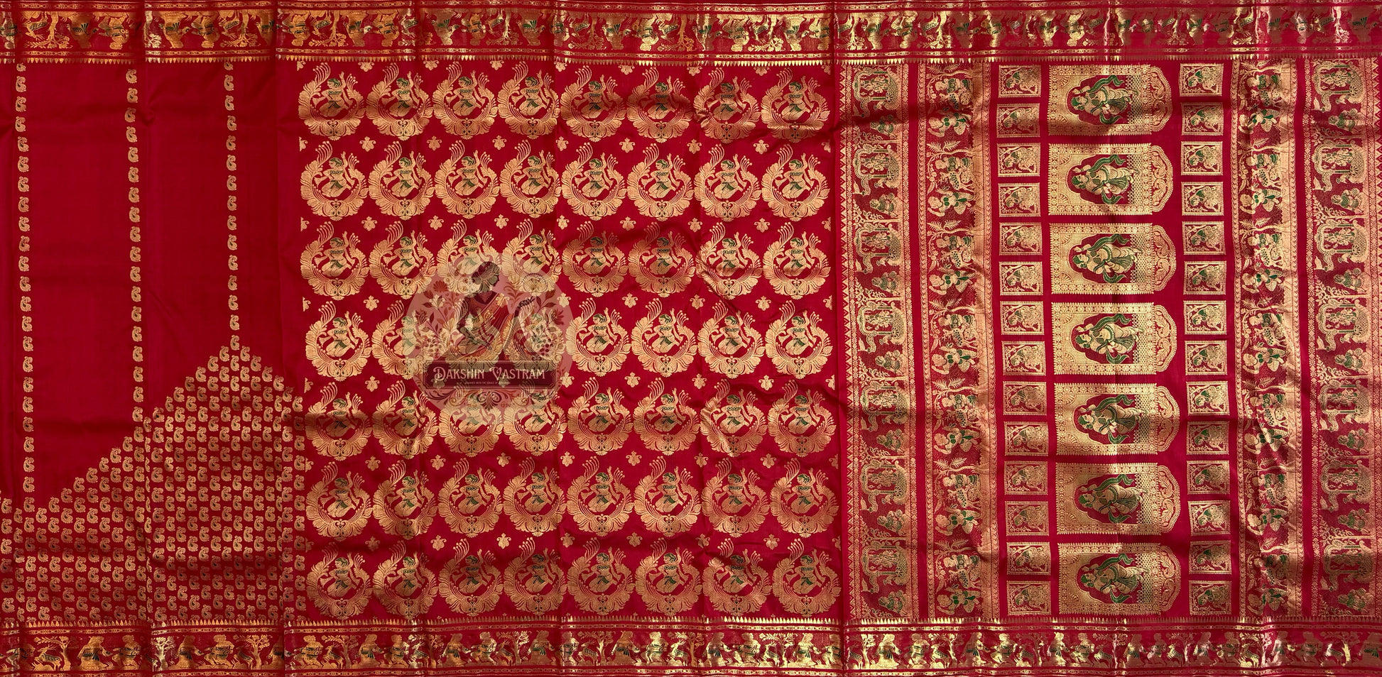 Dakshin Vastram Swarnachari silk saree – handloom Bengal weave shipped across the UK