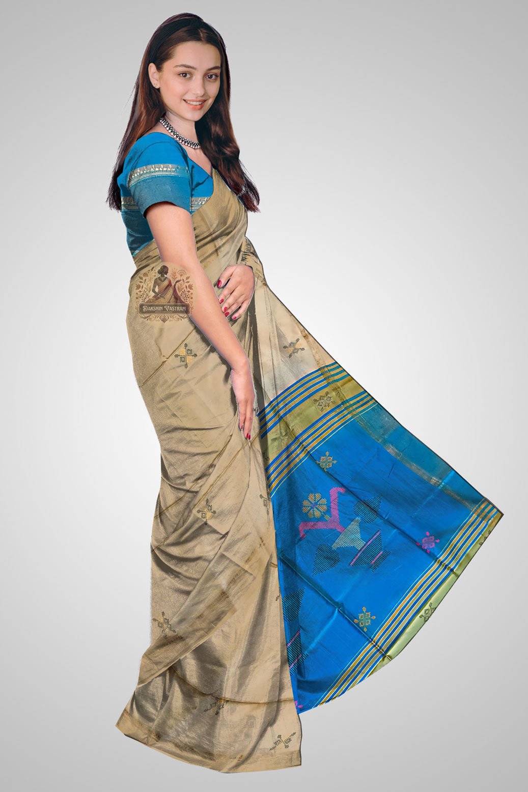 Shop Authentic Silk Saree – Traditional saree side profile