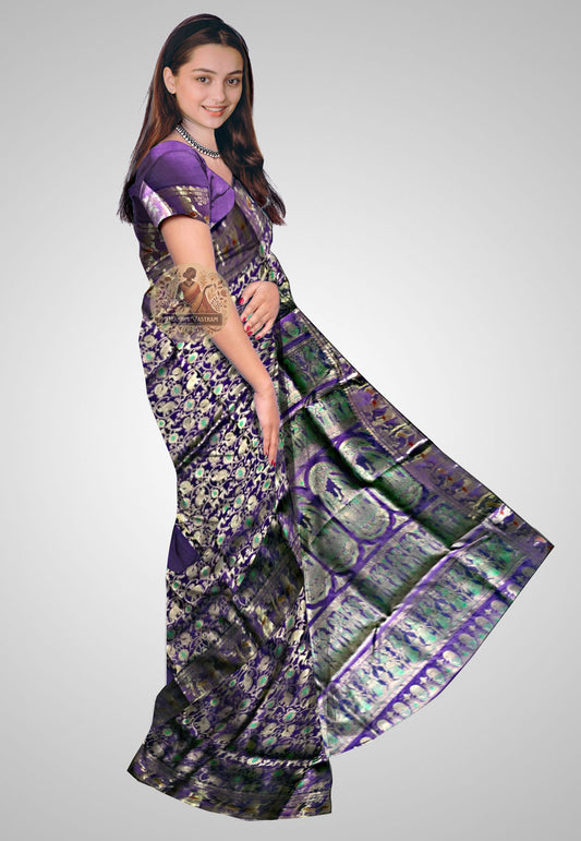 Buy Handloom Swarnachari Pure Silk Saree online – side view