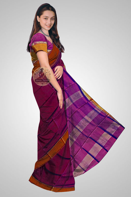 Shop Zari Border Silk Saree online – Side profile of jori par saree