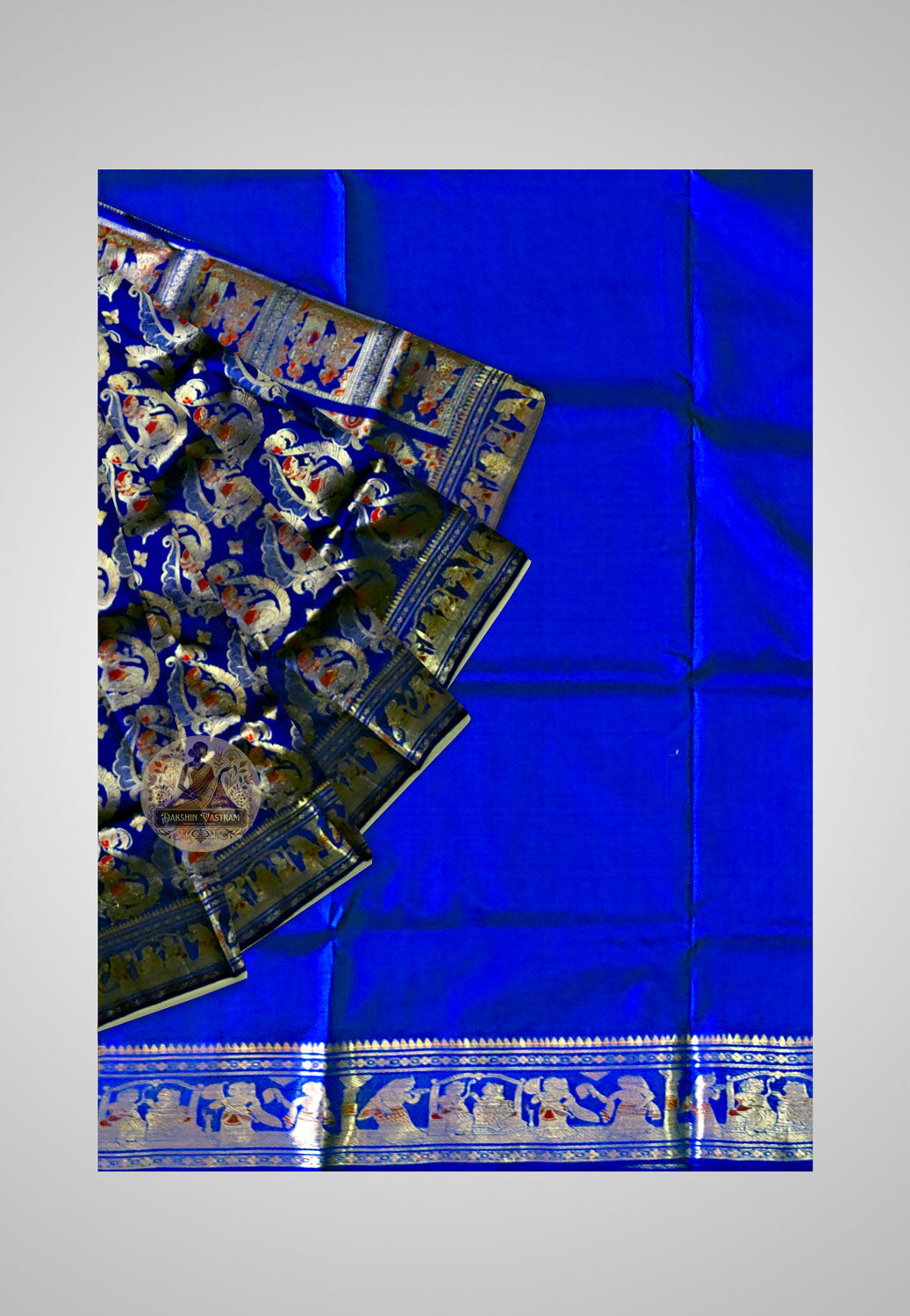 Buy Handloom Swarnachari Pure Silk Saree online – close-up of golden motifs