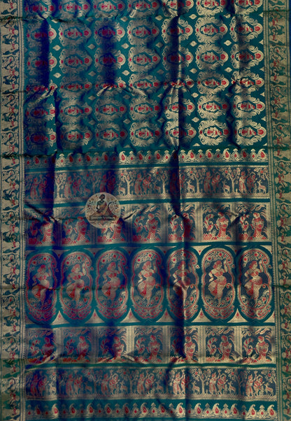 Included blouse piece for Swarnachari silk saree showing silk fabric texture and colour