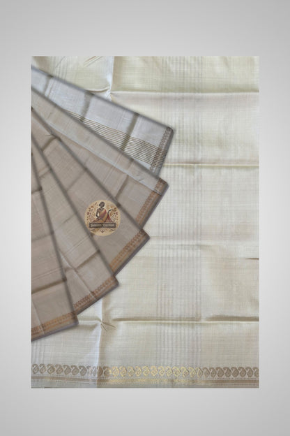 Traditional woven border of pure Bishnupur silk saree – precision-crafted motif strip, heirloom quality finish