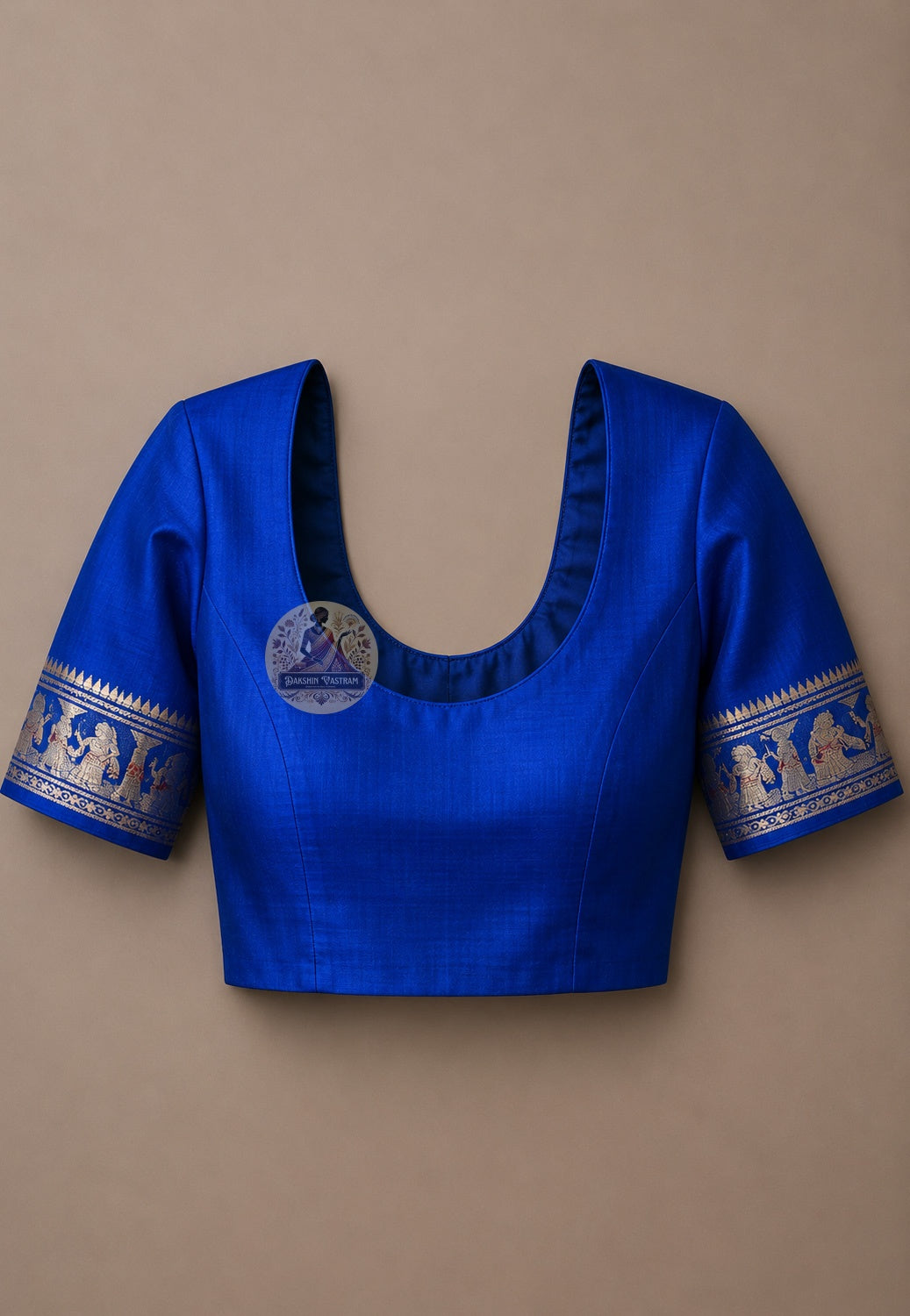 Matching blouse piece included with Swarnachari Silk Saree golden zari Mahishasura Mardini Mahalaya Durga Puja 2026 Bishnupur