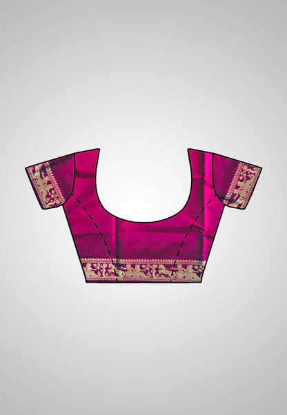 Buy Baluchari Silk Saree online – Handloom Baluchari Silk Saree blouse piece