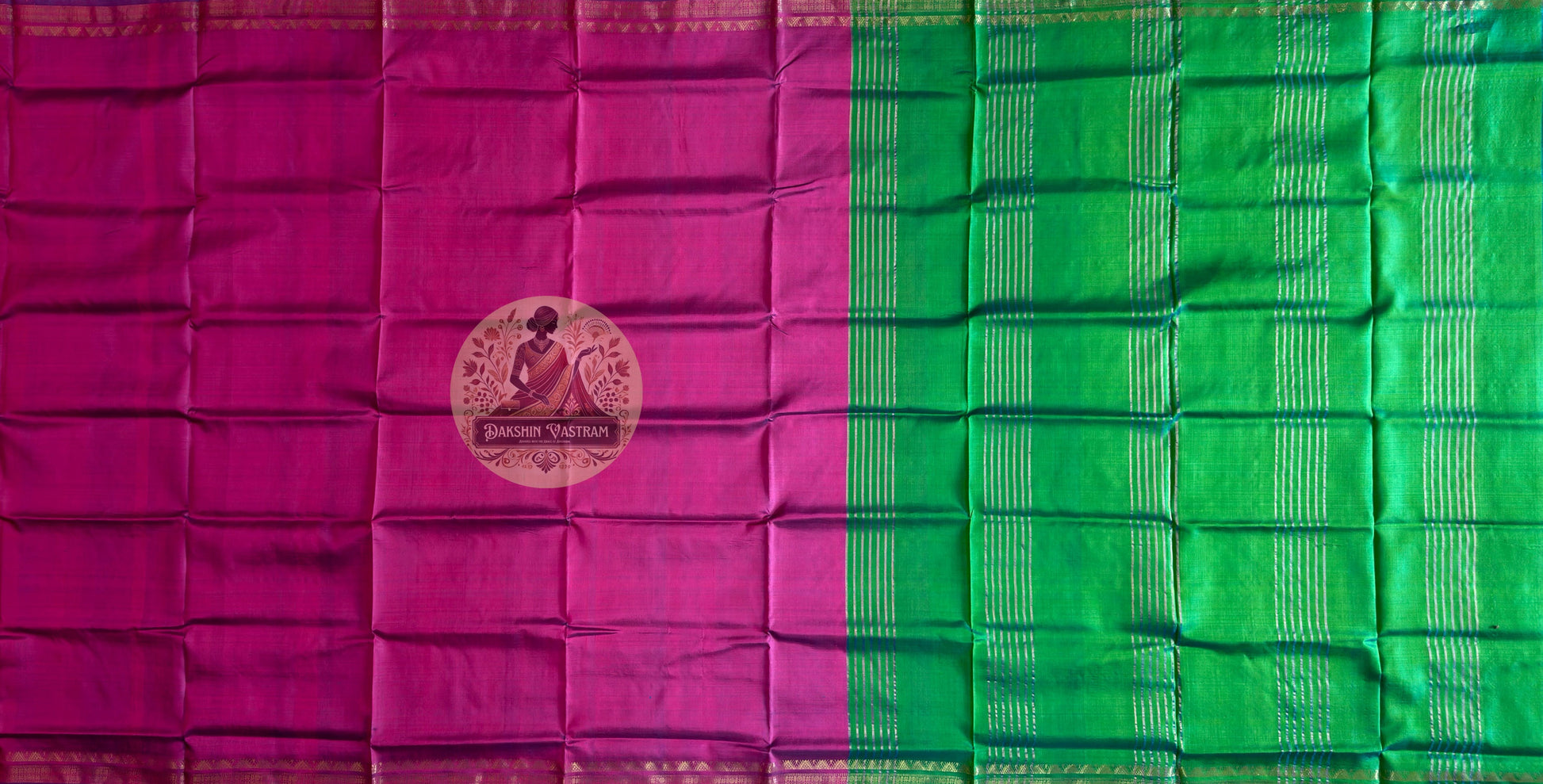 Buy Pure Silk Saree online – close-up of Katan silk texture