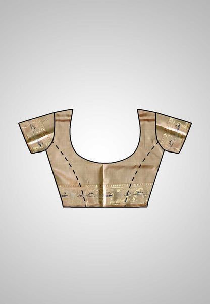 Buy Handloom Swarnachari Pure Silk Saree online – blouse view