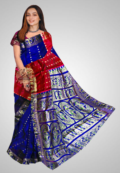 Handloom Swarnachari saree with intricate traditional motifs