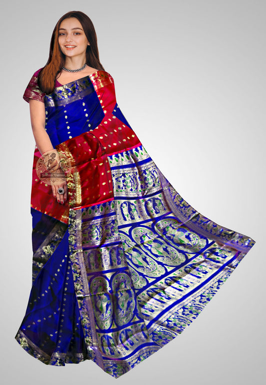 Handloom Swarnachari saree with intricate traditional motifs