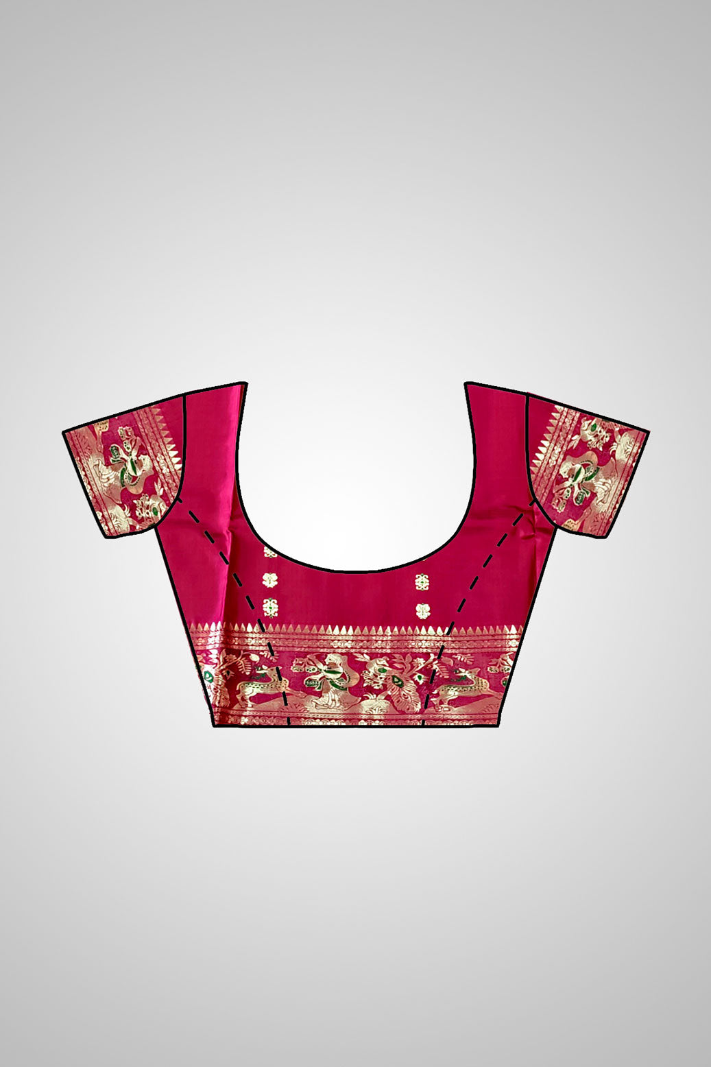 Shop Royal Swarnachari Saree – Matching blouse and full ensemble view