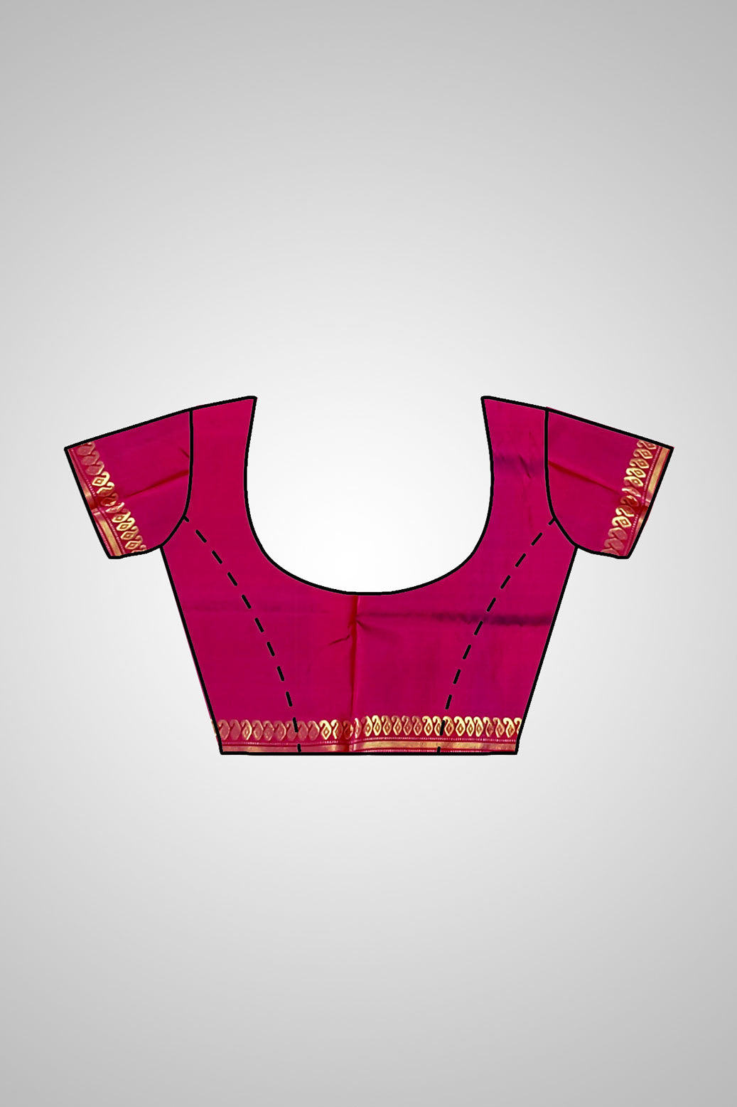 Buy Silk Saree online – Saree and stitched blouse view