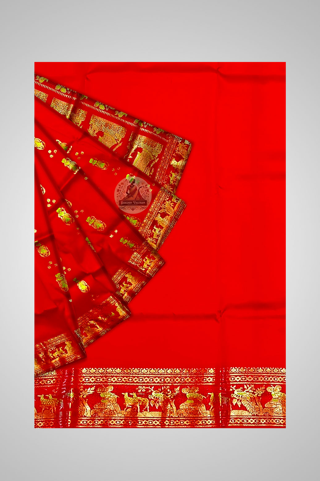 Buy Swarnachari Saree online – Close-up of zari and intricate weave patterns