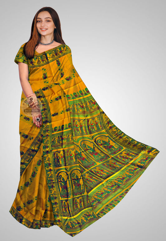 Buy Baluchari Silk Saree online – Handloom Baluchari Silk Saree front view