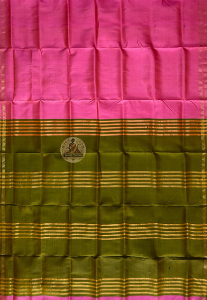 Rear view of Bishnupur Katan Silk Saree displaying pallu with radial petal and sun wheel Bengal weave motifs
