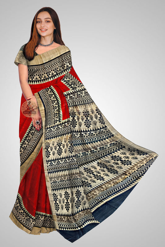 Buy Tussar Silk Saree online – Handloom silk saree front profile