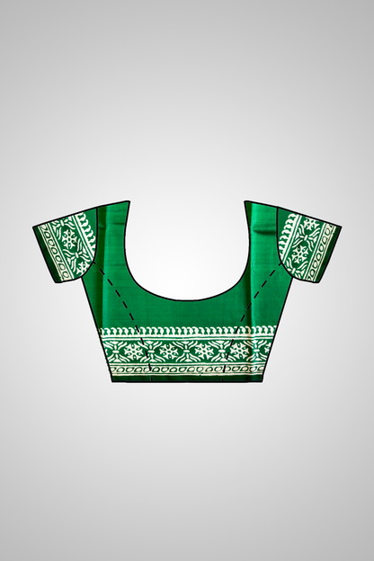 Shop Traditional Silk Saree – Saree with blouse piece styling view
