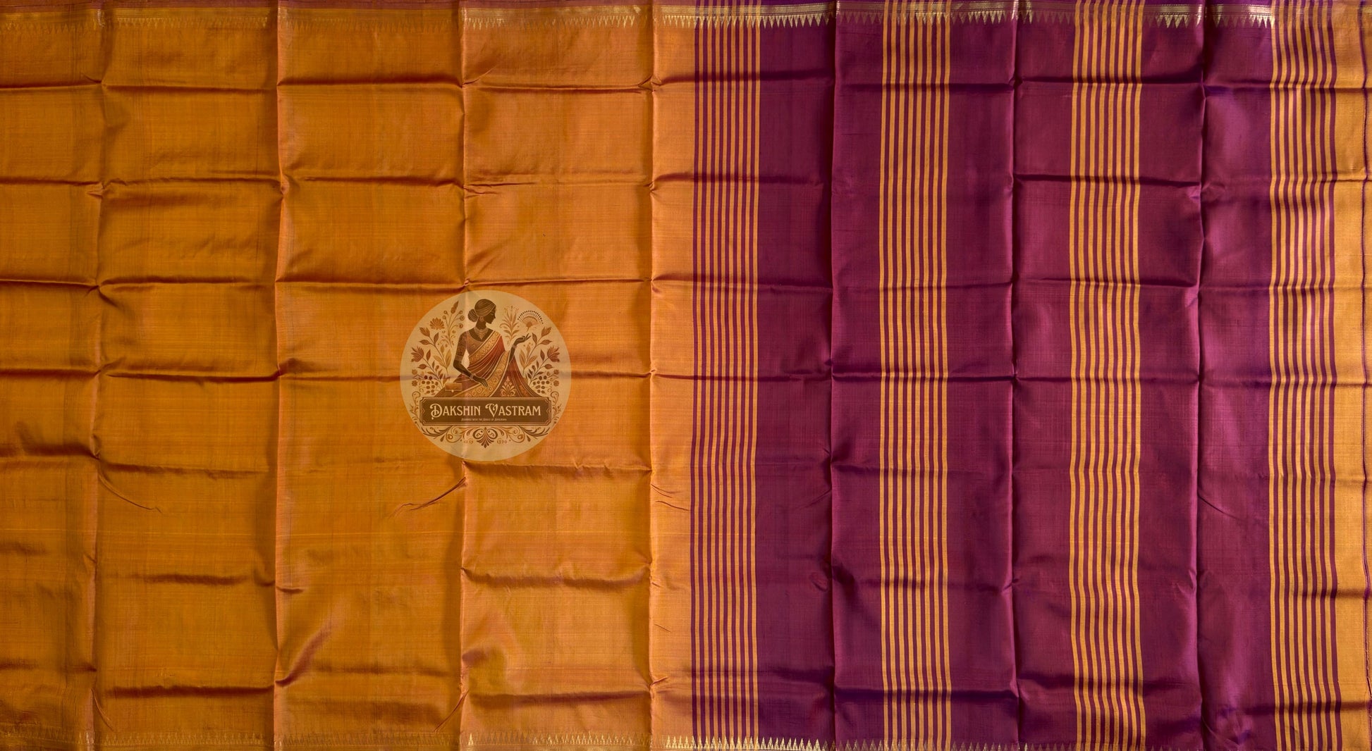 Buy Pure Katan Silk Saree online – texture and threadwork detail