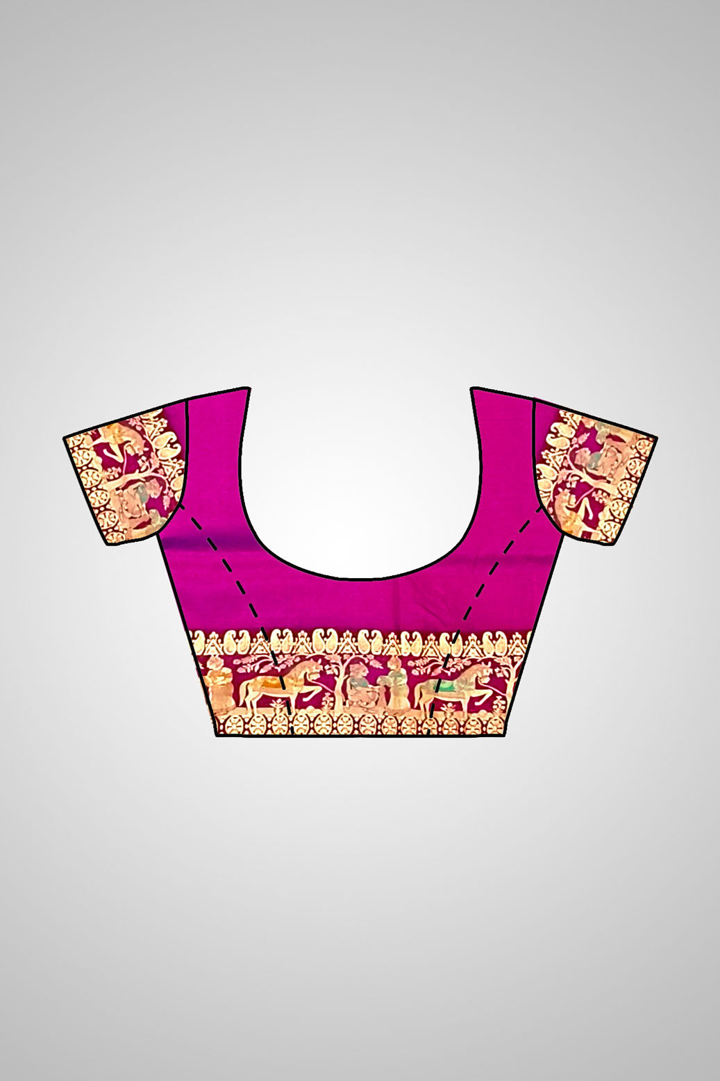 Buy Handloom Baluchari Saree online – Saree displayed with blouse