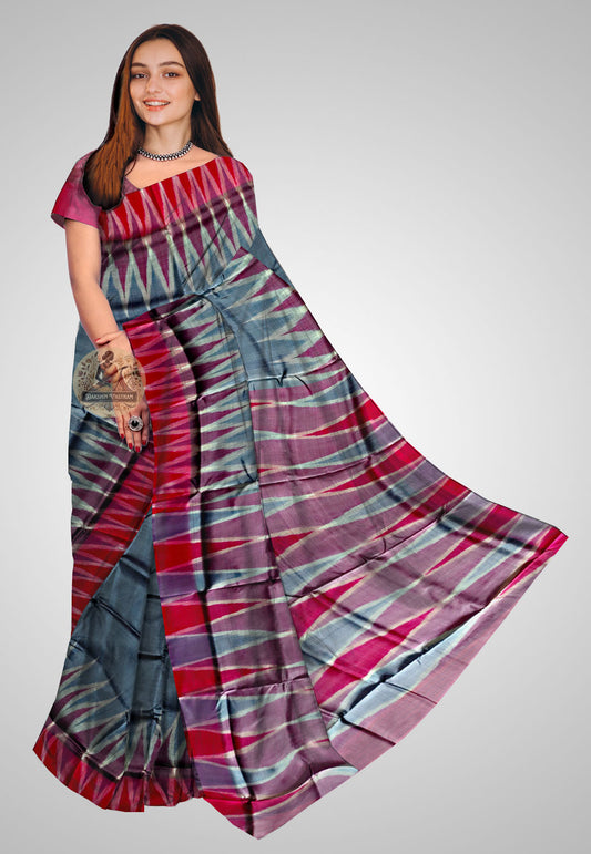 Buy Bishnupuri Katan Silk Saree online in UK – Saree front view