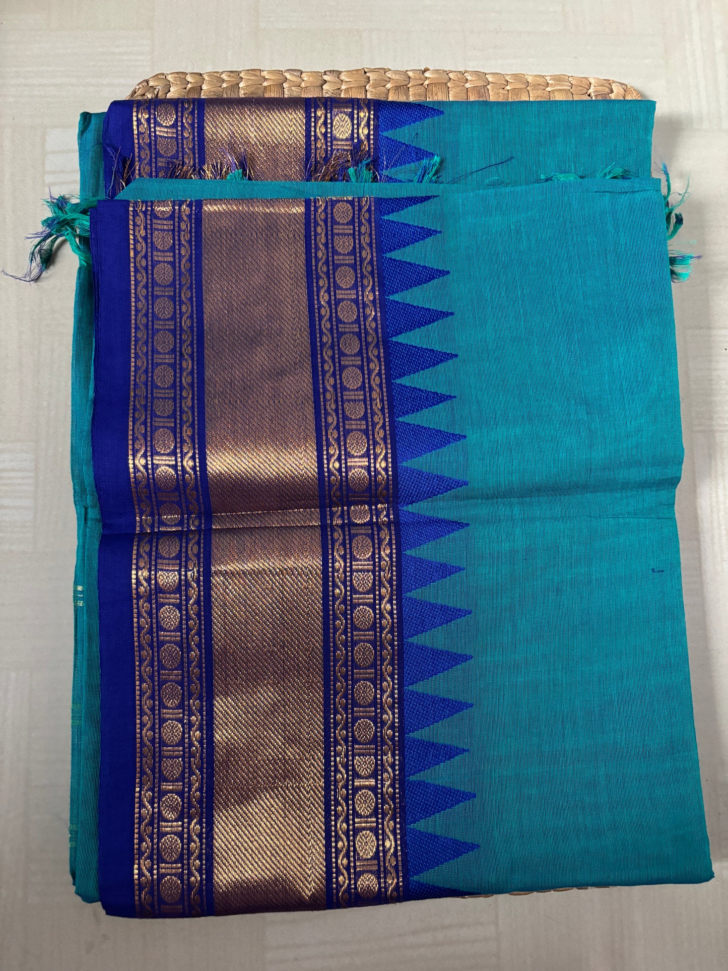 Buy Chettinad Cotton Saree online – Authentic Chettinad Cotton Saree rear view