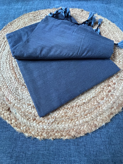 Shop Khadi saree India – Natural cotton saree side drape