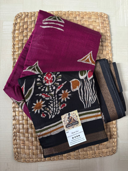 Buy Maheshwari Cotton Saree online – Graceful Maheshwari Cotton Saree rear view