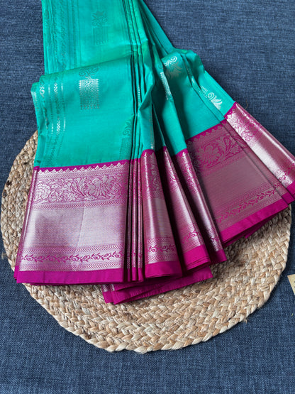 Dakshin Vastram Semi Kanjeevaram saree – entry-level handloom silk saree for South Asian women in the UK