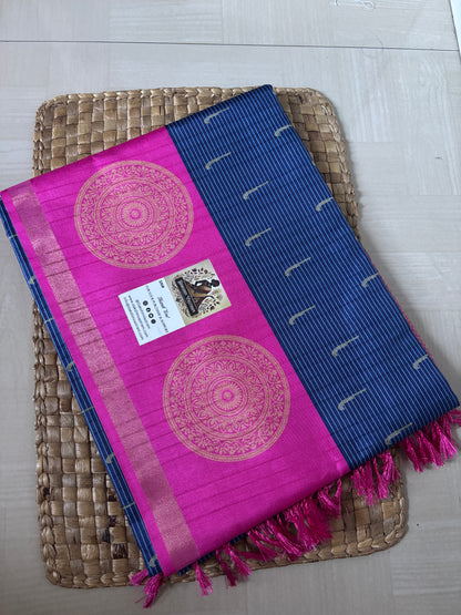 Buy Semi Silk Saree online – Front view showing drape and design